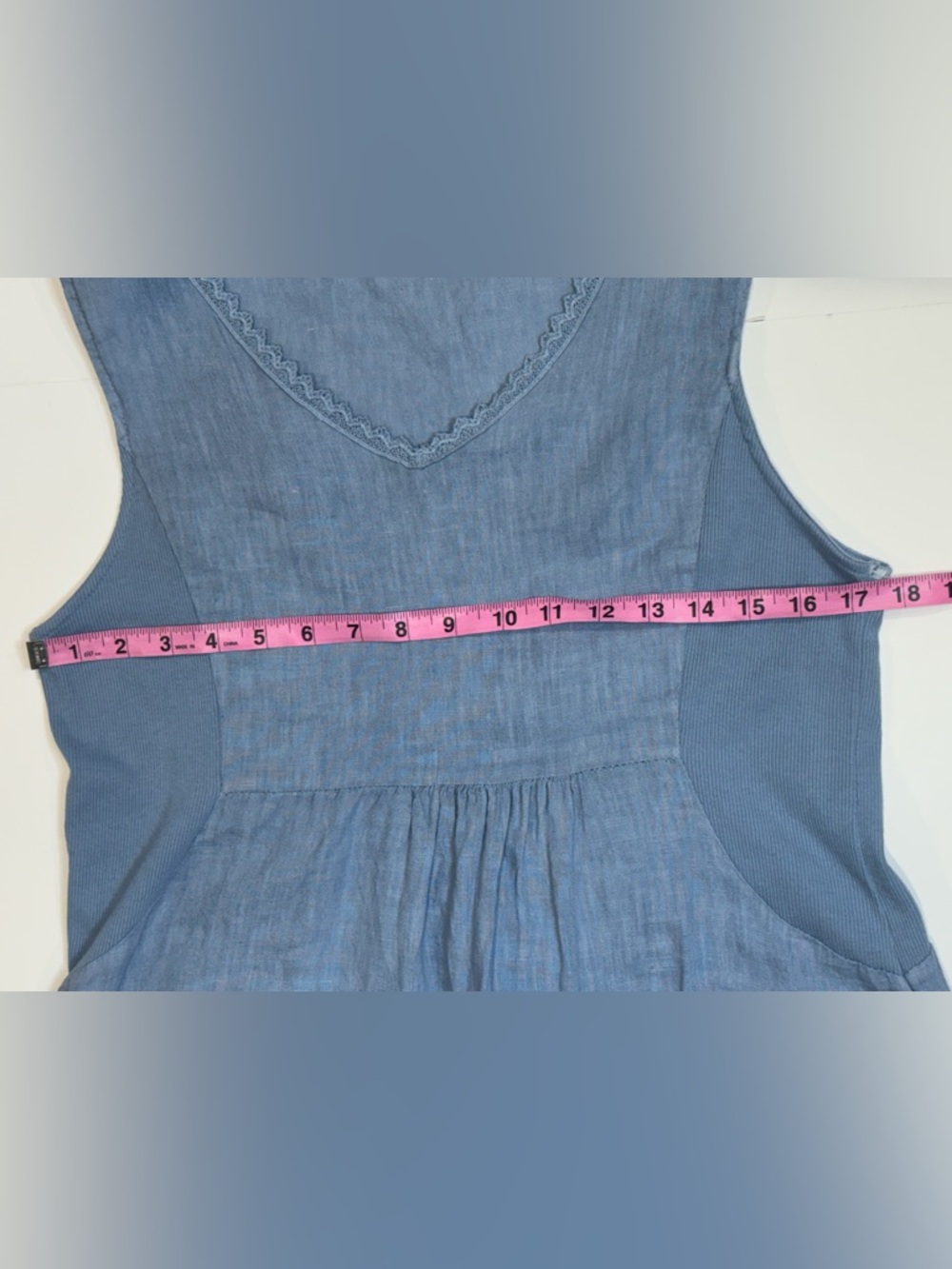 Terzo Millennio Light Blue Sleeveless Italian Linen Dress Small - Picture 6 of 10